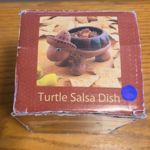 Linx Turtle Salsa Dish Terracotta Red Clay Sombrero Small Serving Bowl - Picture 9 of 11